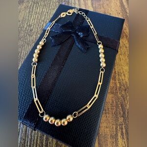 18k SAUDI Elegant Gold RUNNING Beaded Bracelet